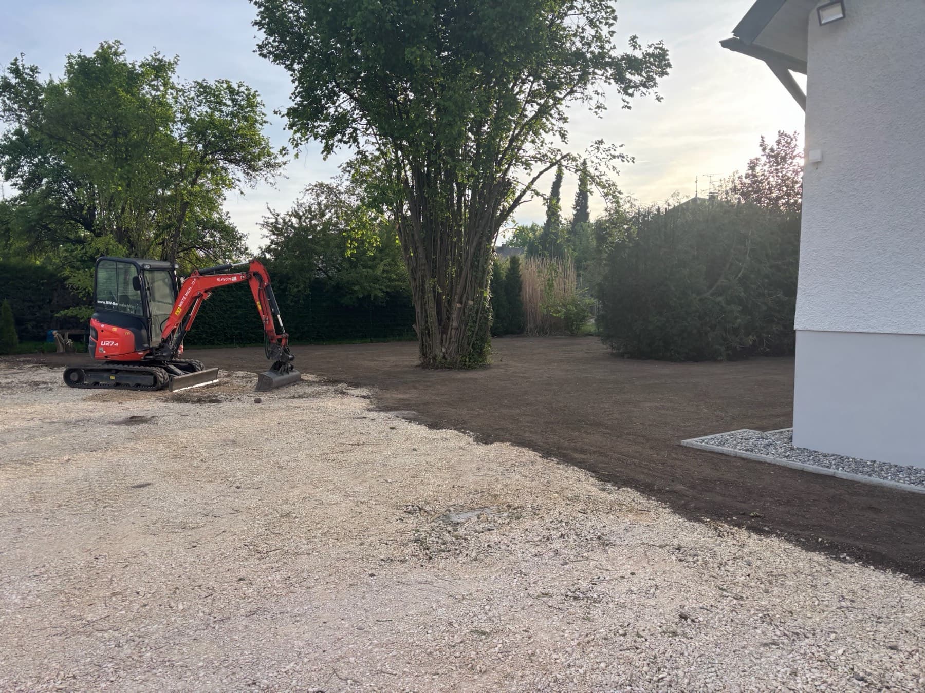 Minibagger auf der Baustelle
